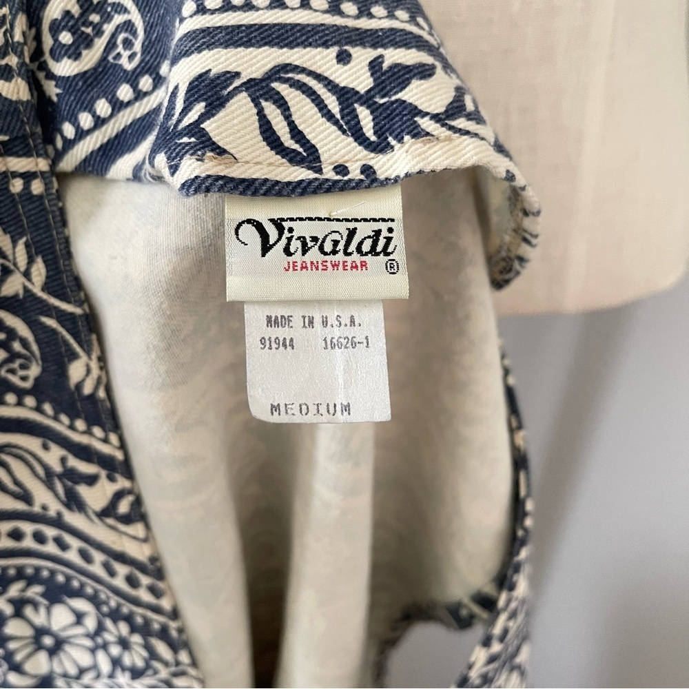 Vivaldi | 90’s vintage Floral Denim Vest size medium Deadstock - Picture 4 of 5